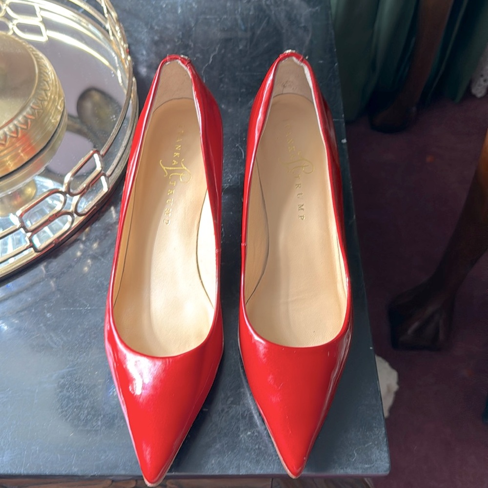 Red Patent Leather Ivanka Trump 3” Pumps